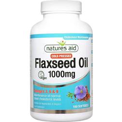 Natures Aid Flaxseed Oil 1000mg 180 Capsules 180 pcs