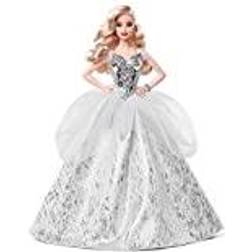 Barbie Signature 2021 Holiday Doll (12 Inch, Blonde Wavy Hair) in Silver Gown, with Doll Stand and Certificate of Authenticity