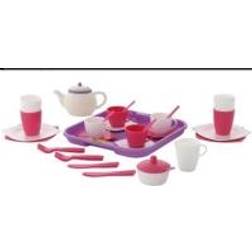 Polesie Wader Quality Toys Servizio caffè con vassoio per 4 persone, 36 pezzi. lilla