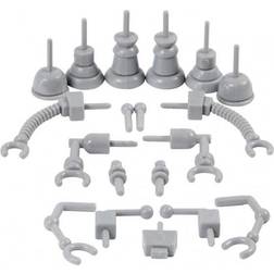 Silk Clay Robot parts, size 0,5-6 cm, grey, 19 pc/ 1 pack