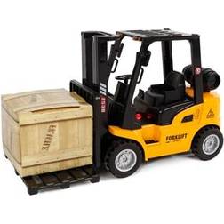 Kids Globe gaffeltruck neddragbar 14 cm gul/svart