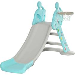 Homcom 2 in 1 Kids Slide with Basketball Hoop