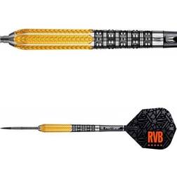 Sand & Surf Darts Raymond van Barneveld RVB 95 Gen 2 21G 95% Tungsten Steel Tip Darts Set, Gold, Black and Silver