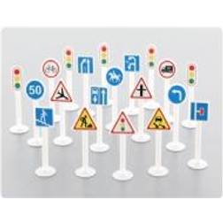 Polesie 64202 Traffic Signs Set, (Bag) -Construction Toy Sets-20-Pieces, Multi Color