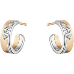 Georg Jensen Fusion Small Earrings - Rose Gold/White Gold/Diamonds