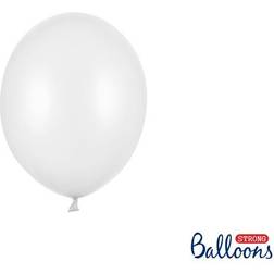 PartyDeco Ballon i 12,7cm metallic hvid 100stk