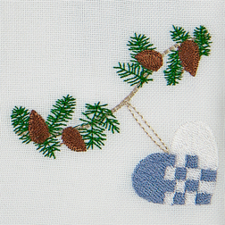 Langkilde & Søn Christmas Heart Stofserviet Hvid, Blå (50x50cm)