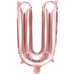 PartyDeco Bogstav Ballon Rosegold U 35 cm