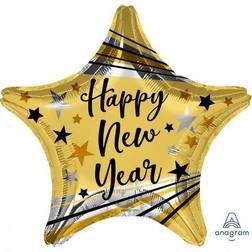 Amscan 4206701 Standard Foil Balloon Happy New Year Star Helium Balloon Party Decoration New Year