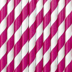 PartyDeco Cannucce Di Carta A Righe Rosa Chiaro Multicolore
