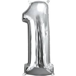 Amscan Sifferballong 1 Silver 66 cm