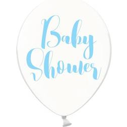 PartyDeco Babyshower Ballon transparent BLÅ