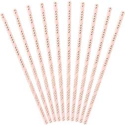 PartyDeco Cannucce Di Carta Rosa Chiaro 19.5 cm 10 pz