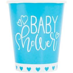 Unique 73386 Blue Hearts Baby Shower Paper Cups, 9 oz 8 Pcs, 8 Count (Pack of 1)