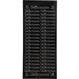 Creotime Stickers, ark 10x23 cm, sort, velkommen, 1ark