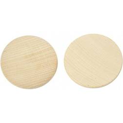 Creotime Wooden buttons, D: 50 mm, thickness 10 mm, 50 pc/ 1 pack