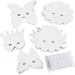 Creativ Company Masks, H: 15-20 cm, 230 g, white, 5x20 pc/ 1 pack