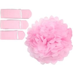 Papirpomponer diameter 20 24 30 cm 16 gram rosa 3 stk