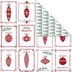 Vivi Gade Designpapir, julekugler og juletræer, 30,5x30,5 cm, 180 g, 5 ark/ 1 pk