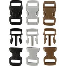 Creativ Company Kliklås, B: 15 mm, L: 29 mm, brun, grå, sort, 100ass. hulstr. 3x11 mm