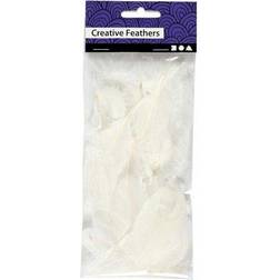 Creotime Goose feathers, round, L: 5-8 cm, white, 3 g/ 1 pack