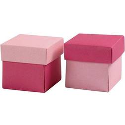 Happy Moments Fold-selv-æske størrelse 5,5 x 5,5 cm 250 gram rosa/pink 10 stk