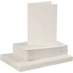 Creativ Company Kort och kuvert, Råvit, 50set, 10,5x15cm