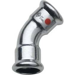 22 mm TURBO Steel bøjning 45G. muffe/muffe