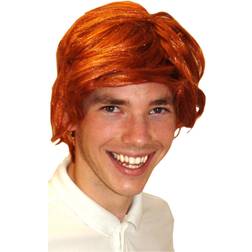 Bristol Novelty 70s Schlager Fuzzi Wig Red