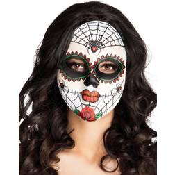 Vegaoo Boland Miss Dia De Los Muertos Adult Mask, White, One Size, 97521