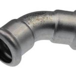 VSH bøjning 45° muffe/muffe 18 mm syrefast