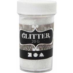 Creativ Company Glitter, hvid, 20 g/ 1 ds