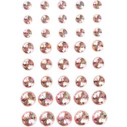 Rhinsten, str. 6 8 10 mm, pink, 40 stk. 1 pk