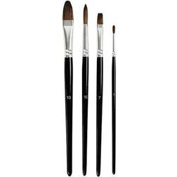 Creativ Company Watercolour paint brushes, short handles, 4 pc/ 1 pack
