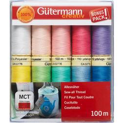 Gutermann Gütermann creativ Sew All Sewing Thread, 100m, Pack of 10, Pastel Mix