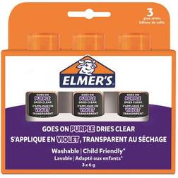 Elmers 6 gram Disappearing Purple Glue stick 3-blister