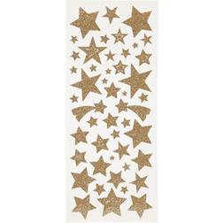 Creativ Company Glitterstickers, ark 10x23 cm, guld, stjerner, 2ark