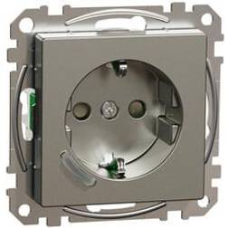Schneider Electric Schneider Exxact Wiser Zigbee 1-vägsuttag Jordat Metallic