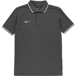 NIKE Youth Boys Polo Team Club 19 SS - Charcoal Heather/White (AJ1502-071)