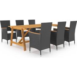 vidaXL 3068796 Matgrupp, 1 Bord inkl. 6 Stolar