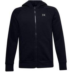 Under Armour Boy's Rival Fleece Full Zip Hoodie - Black/Onyx White (1357609-001)