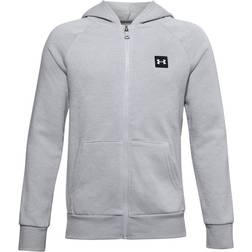 Under Armour Boy's Rival Fleece Full Zip Hoodie - Mod Gray Light Heather/Onyx White (1357609-011)