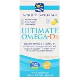 Nordic Naturals Oméga-D3 Ultime 1280mg Citron 60 Capsules Molles