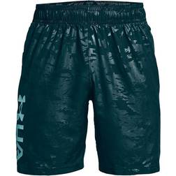 Under Armour Woven Emboss Shorts Mens - Academy/White