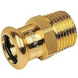 Sanha kobber Cu press overgang 1/2'' x 18 mm med udvendigt gevind og muffe