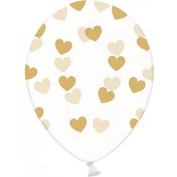 PartyDeco Balloner med Hjerter, Guld