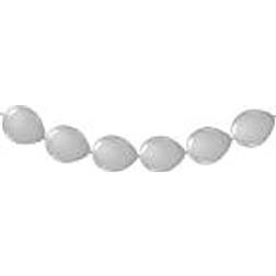 Folat 08478 Metallic Balloon Garland-3 m, Silver Colored