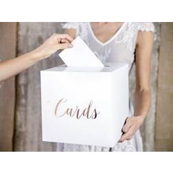 PartyDeco Wedding Post Box, Card Holder Box Cards, Rose Gold