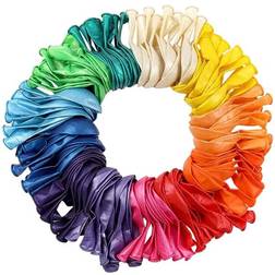 eStore 120x Balloner I Forskellige Farver Skinnende Multicolor