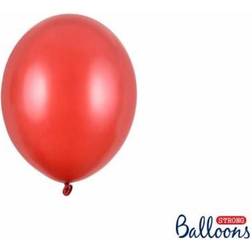 PartyDeco Ballon i 12,7cm metallic rød 100stk